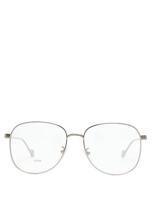 Matchesfashion.com Loewe - Aviator Metal Glasses - Womens - Dark Grey