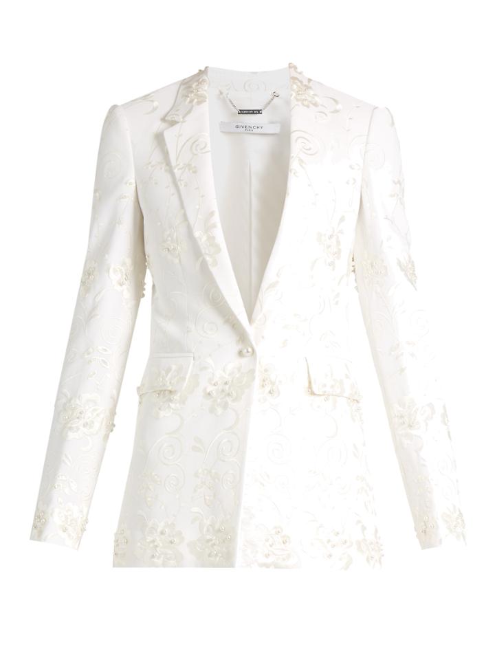 Givenchy Floral-embroidery Stretch-crepe Jacket