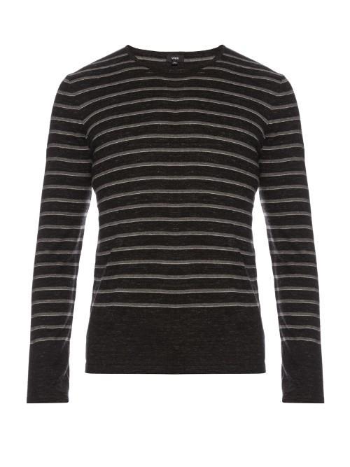 Vince Sporty Jasp Striped Cotton-blend Sweater