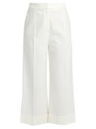 Brunello Cucinelli High-rise Wide-leg Stretch-cotton Cropped Trousers