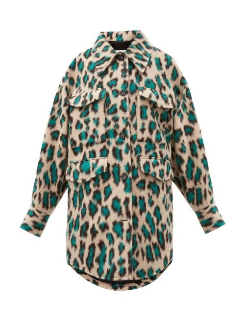 Matchesfashion.com Mm6 Maison Margiela - Leopard-patterned Felt Shirt Jacket - Womens - Beige Multi