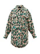 Matchesfashion.com Mm6 Maison Margiela - Leopard-patterned Felt Shirt Jacket - Womens - Beige Multi