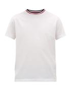 Matchesfashion.com Moncler - Embroidered Logo Cotton T Shirt - Mens - White