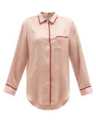 Asceno - London Sandwashed-silk Pyjama Shirt - Womens - Light Pink