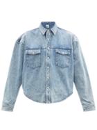 Ladies Rtw Wardrobe. Nyc - Curved-hem Denim Jacket - Womens - Light Denim