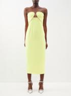 Self-portrait - Crystal-embellished Bandeau Crepe Midi Dress - Womens - Lime Green