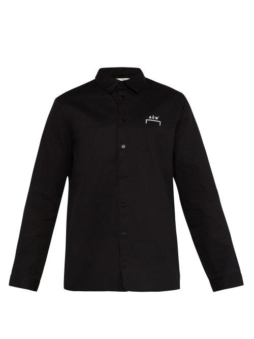 Matchesfashion.com A-cold-wall* - Logo Print Cotton Shirt - Mens - Black