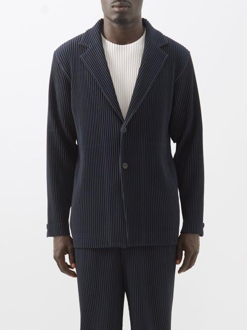 Homme Pliss Issey Miyake - Technical-pleated Blazer - Mens - Navy