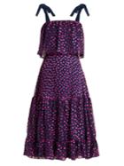 Saloni Jessie Polka-dot Devor Silk-blend Dress