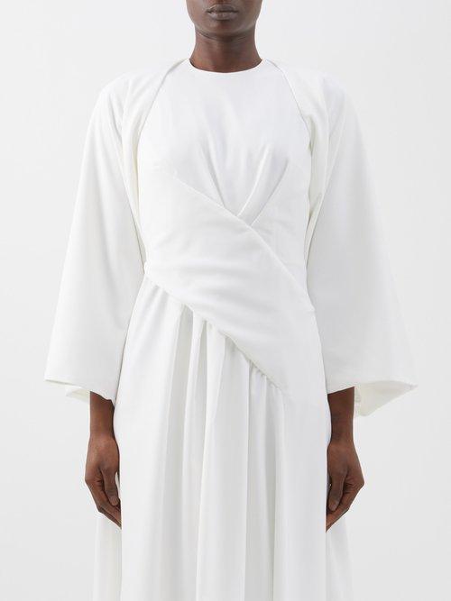 E.stott - Beau Wide-sleeve Satin Bolero Jacket - Womens - White