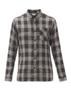 Matchesfashion.com Oliver Spencer - New York Special Check Linen Shirt - Mens - Black