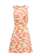 Matchesfashion.com Three Graces London - Trini Abstract Ikat-print Cutout Linen Mini Dress - Womens - Red Print