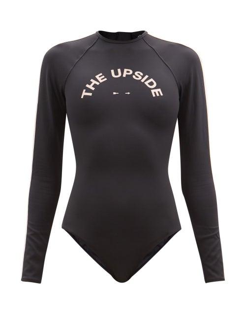 The Upside - Serafina Maya Logo-print Swimsuit - Womens - Black Pink