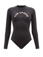 The Upside - Serafina Maya Logo-print Swimsuit - Womens - Black Pink
