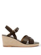Matchesfashion.com A.p.c. - Judith Leather Wedge Sandals - Womens - Khaki