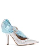 Matchesfashion.com Midnight 00 - Crystal Buckle Pvc And Lam Pumps - Womens - Silver Multi