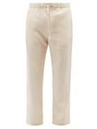 Frescobol Carioca - Drawstring-waist Cropped Twill Trousers - Mens - Beige