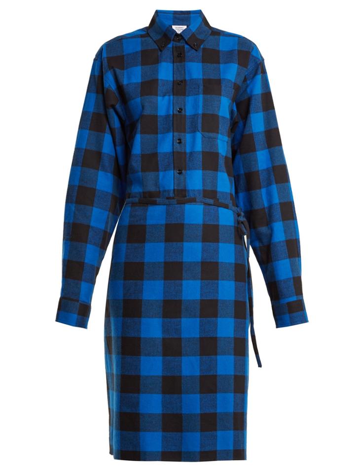 Vetements Tie-waist Checked Cotton-flannel Shirtdress