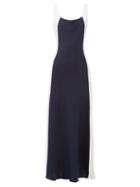 Matchesfashion.com Odyssee - Shore Panelled-satin Maxi Dress - Womens - Navy White