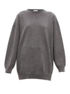 Matchesfashion.com Balenciaga - Signature Intarsia Cashmere Sweater - Womens - Grey Multi