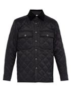 Matchesfashion.com Burberry - Logo Patch Quilted Twill Jacket - Mens - Black
