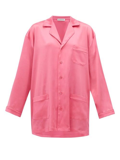 Matchesfashion.com Balenciaga - Oversized Satin Pyjama Shirt - Womens - Pink