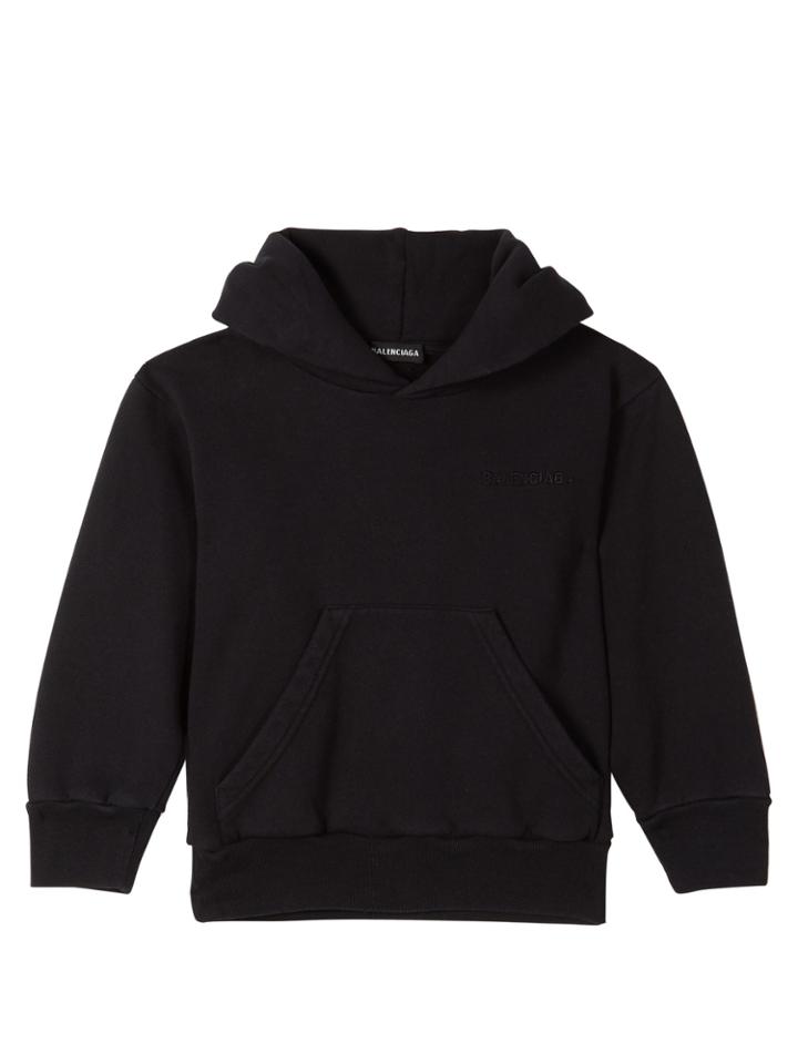 Balenciaga Kids Unisex Logo-embroidered Cotton-blend Hoodie