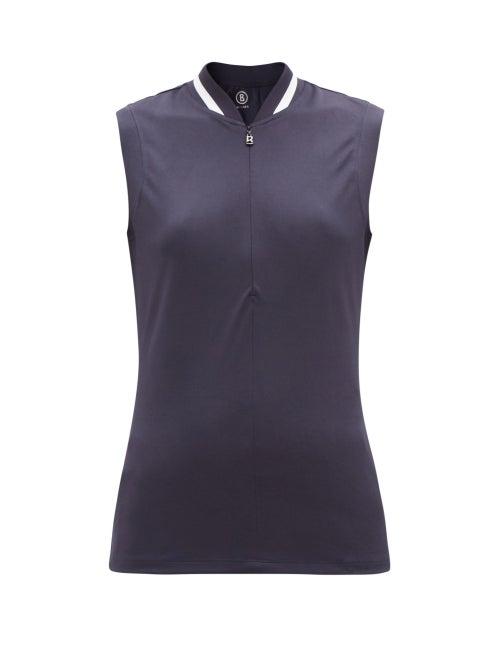 Bogner - Eva Striped Technical Golf Gilet - Womens - Navy