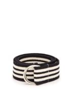 Matchesfashion.com Isabel Marant - Striped Woven Cotton Blend Belt - Mens - Black