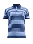 Matchesfashion.com Polo Ralph Lauren - Slim-fit Striped Cotton-jersey Polo Shirt - Mens - Blue Multi