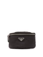 Matchesfashion.com Prada - Logo Plaque Nylon Wrist Coin Pouch - Mens - Black