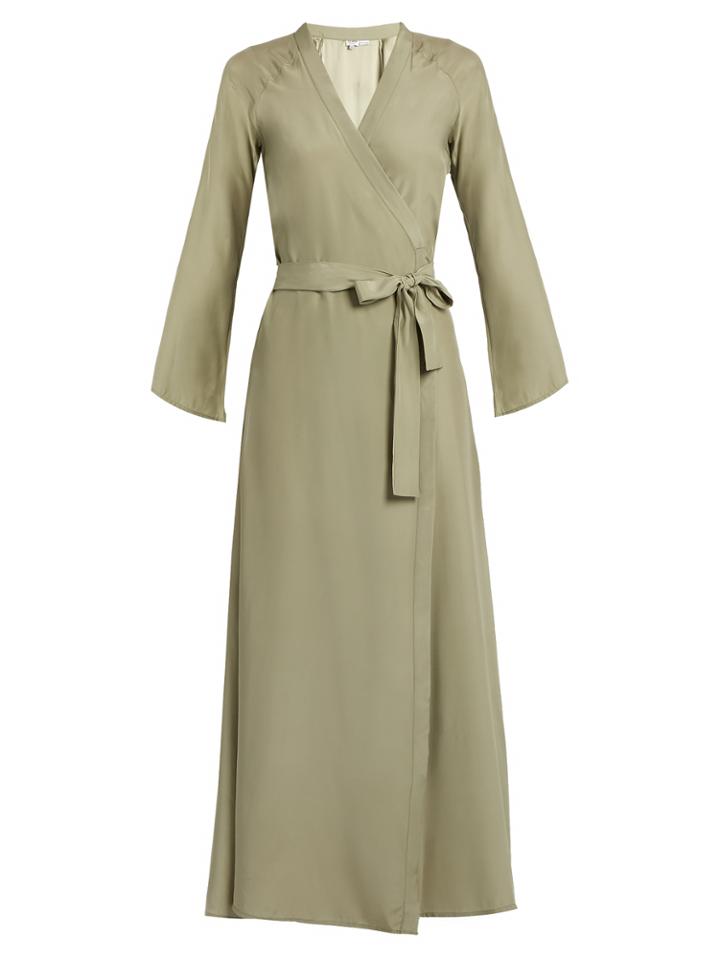 Rhode Resort Stella Silk-satin Wrap Dress