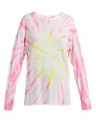 Matchesfashion.com The Elder Statesman - Cyclone Tie Dyed Cashmere Blend T Shirt - Womens - Pink Multi