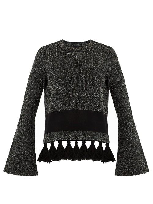Proenza Schouler Tassel-hem Tweed Sweater