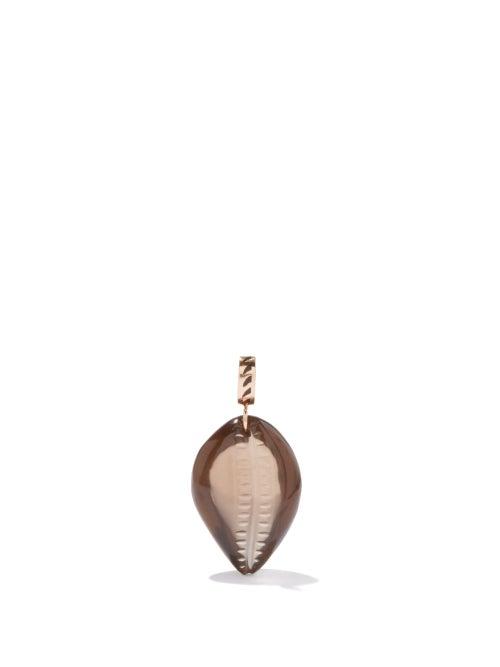 Dezso - Cowry Smokey Quartz & 18kt Rose-gold Charm - Womens - Brown