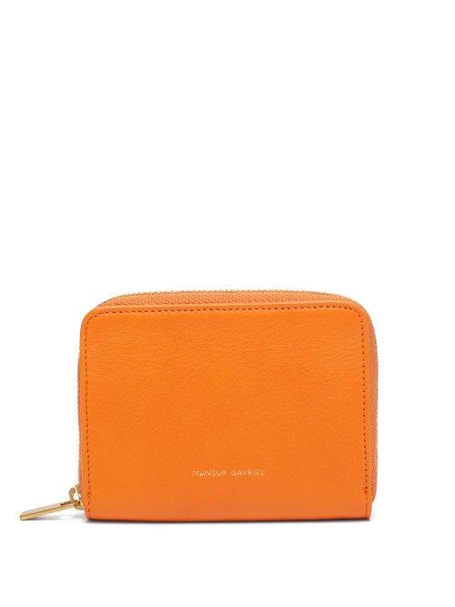 Matchesfashion.com Mansur Gavriel - Zip-around Compact Leather Wallet - Womens - Orange