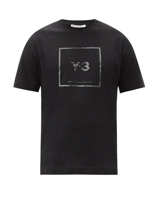 Matchesfashion.com Y-3 - Reflective Logo-print Cotton-jersey T-shirt - Mens - Black