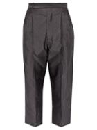 Matchesfashion.com Haider Ackermann - Polka Dot Jacquard Silk Blend Trousers - Mens - Grey