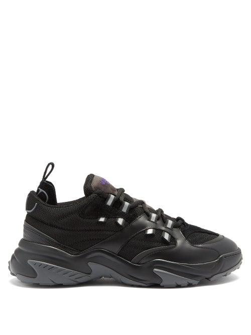 Matchesfashion.com Valentino Garavani - Afterdusk Mesh And Leather Trainers - Mens - Black