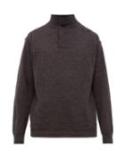Matchesfashion.com Mhl By Margaret Howell - Stand Collar Merino Wool Sweater - Mens - Black