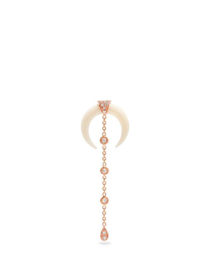 Jacquie Aiche Diamond, Bone-horn & Rose-gold Earring