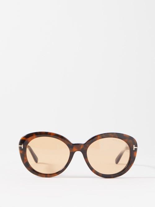 Tom Ford Eyewear - Lily-02 Round Tortoiseshell-acetate Sunglasses - Womens - Brown Multi