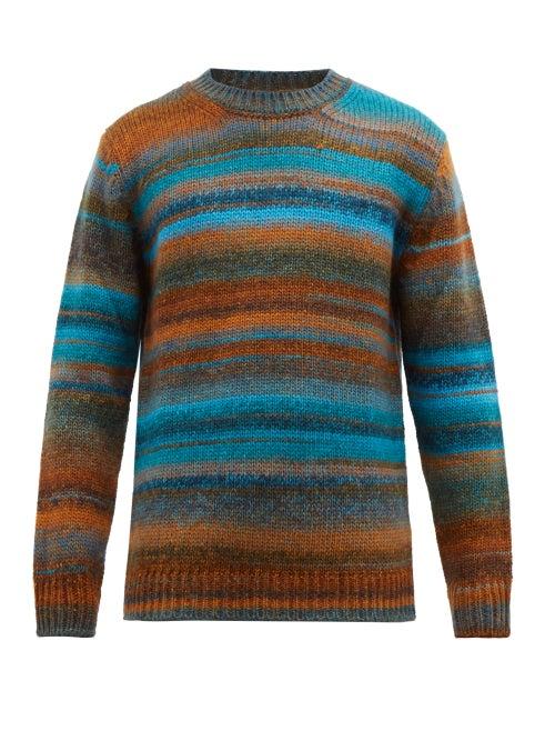 Matchesfashion.com Altea - Ombr Stripe Wool Blend Sweater - Mens - Blue Multi