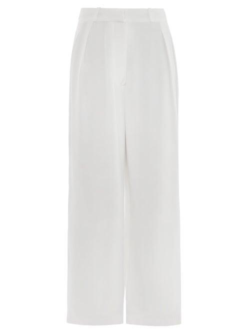 Matchesfashion.com Asceno - Rivello High-rise Pleated Silk Trousers - Womens - White