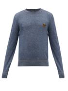 Matchesfashion.com Dolce & Gabbana - Crown-appliqu Cotton Sweater - Mens - Blue
