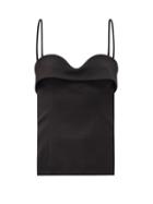 Matchesfashion.com Emilia Wickstead - Harty Ruffled Sweetheart-neckline Crepe Top - Womens - Black