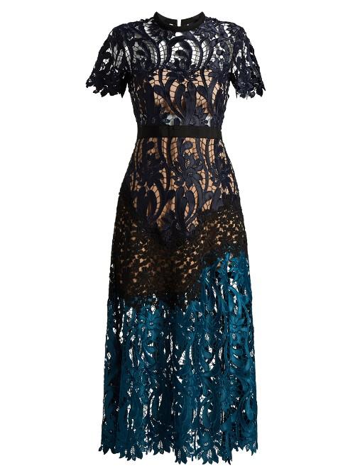 Self-portrait Prairie Lace Midi Dress