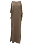 Matchesfashion.com Thea - The Kleio Draped Silk Maxi Dress - Womens - Dark Green