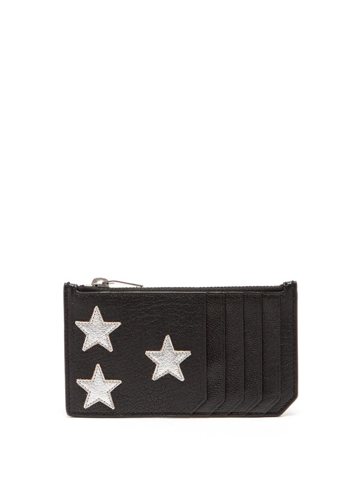 Saint Laurent Star-appliqu Leather Cardholder