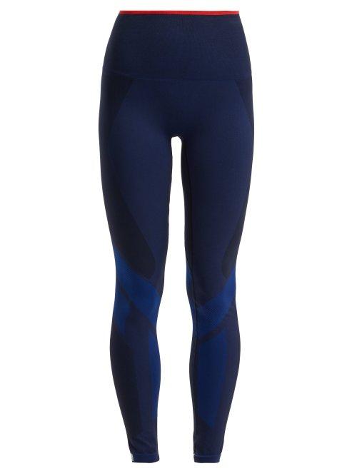 Matchesfashion.com Lndr - Motion High Rise Performance Leggings - Womens - Navy Multi